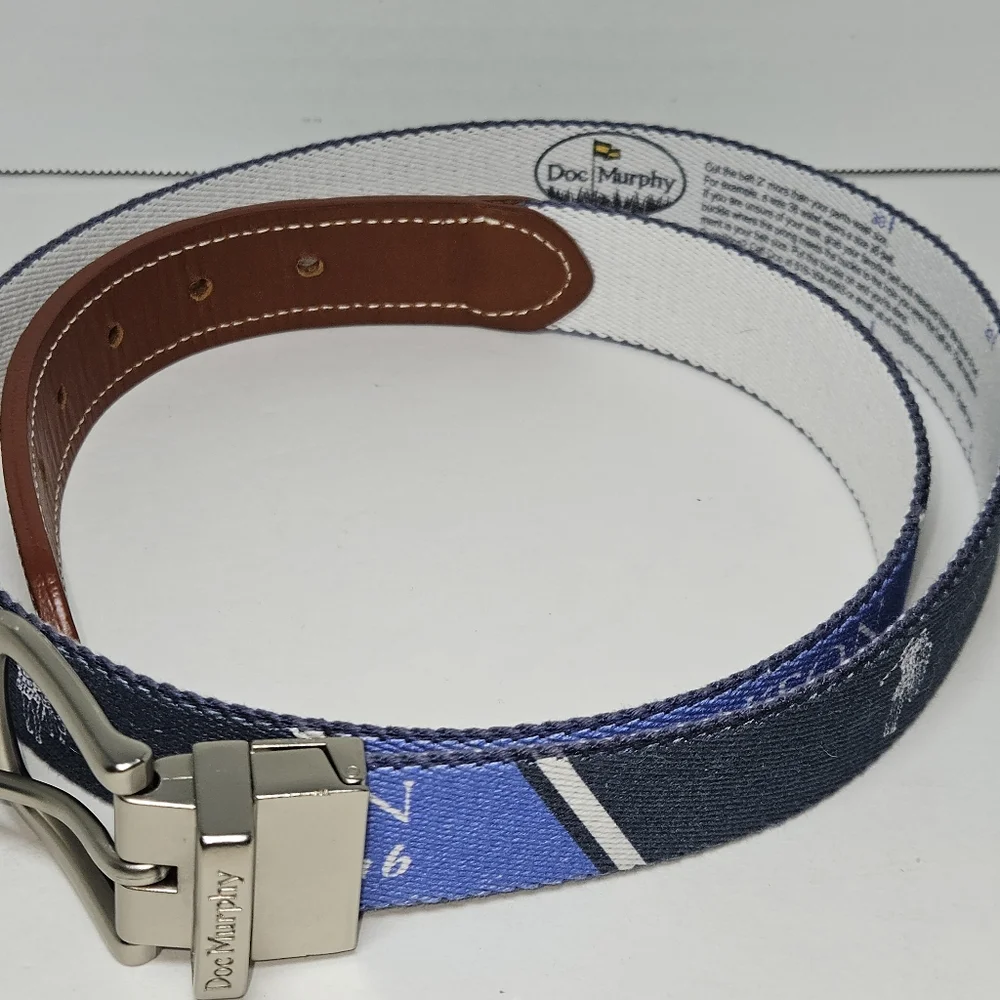 Newton Country Club Mens Golf Belt by Doc Murphy Sz 40 Adjustable Leather - Picture 4 of 7
